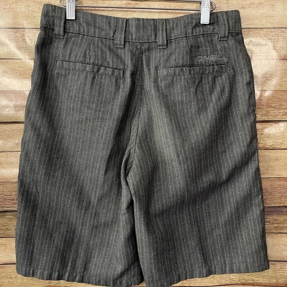 Oneill Shorts Men’s Size 30 Gray Pinstriped Flat Front Knit Chino Stretch Hybrid - Picture 1 of 7